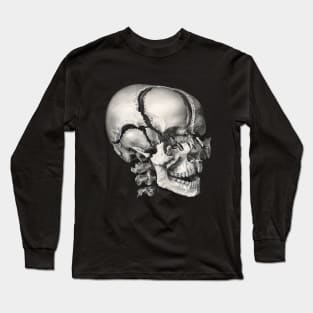 Vintage Science, Antique Human Anatomy Skull Long Sleeve T-Shirt